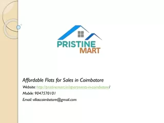 Affordable Flats for sales in Coimbatore