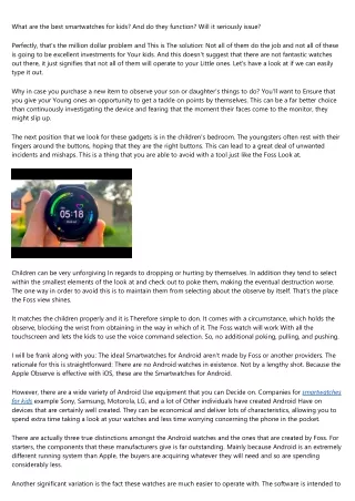 what are the best smartwatches for kids
