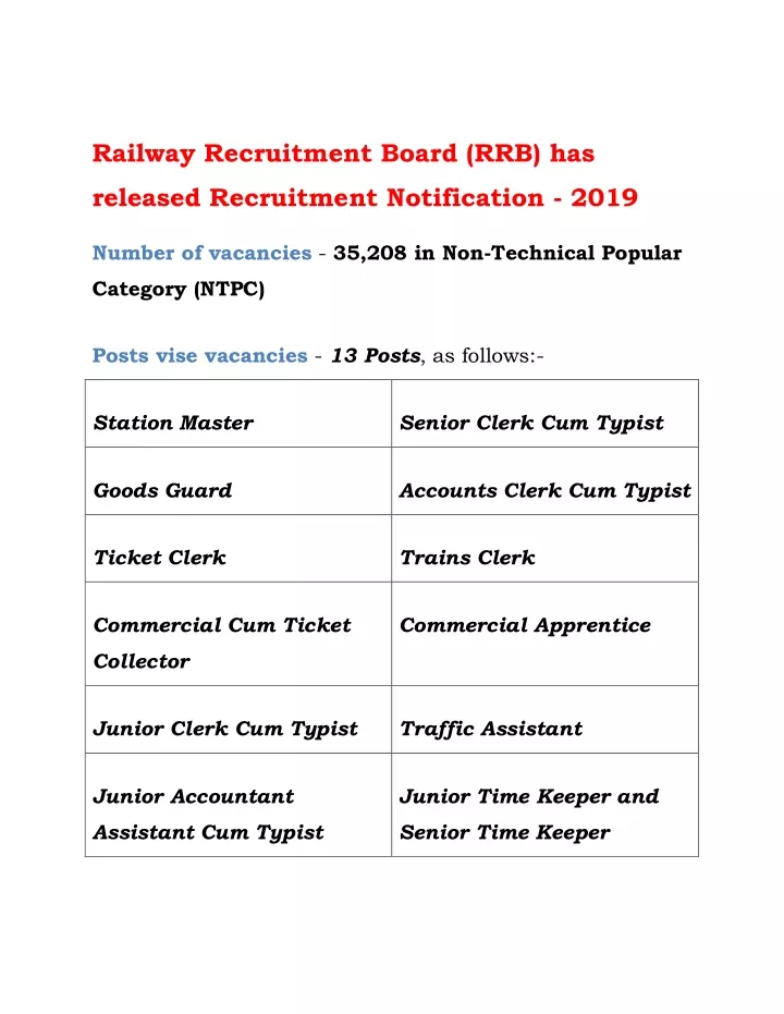 railway recruitment board rrb has