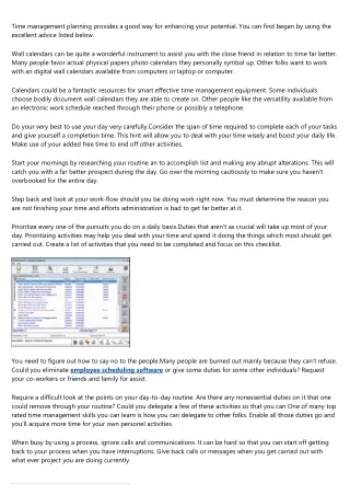 time management planning provides a good