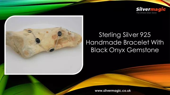sterling silver 925 handmade bracelet with black