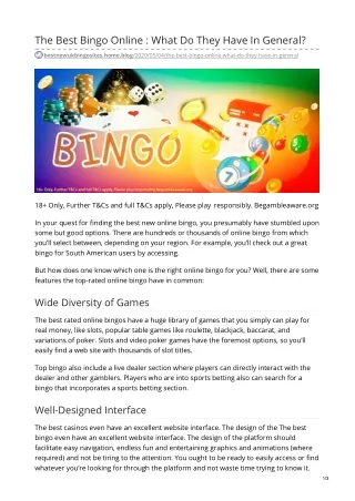 the best bingo online what do they have in general