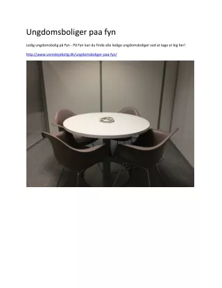 ungdomsboliger paa fyn