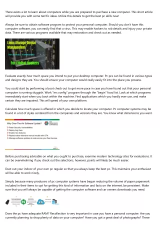 there exists a lot to learn about computers while