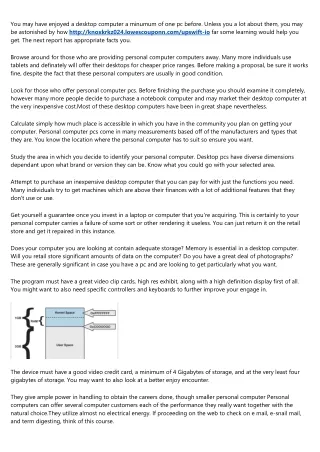 you may have enjoyed a desktop computer a minumum
