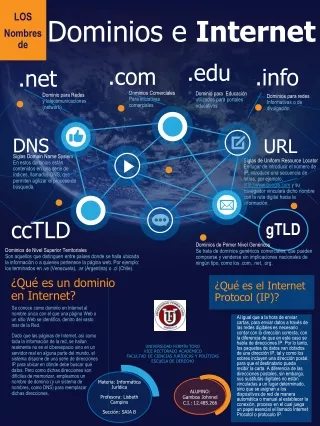 Infografía de los Nombres de Dominios e Internet Protocolo