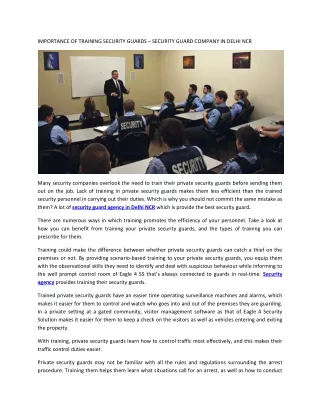 importance of training security guards security