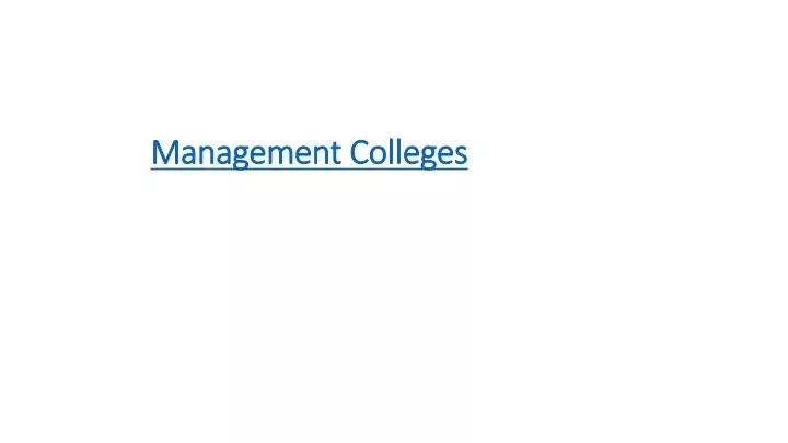 management colleges