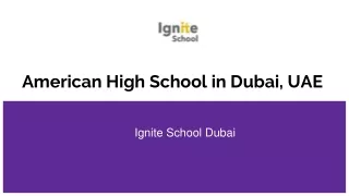 American High School in Dubai, UAE