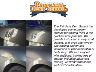 Paintless Dent Repair Training