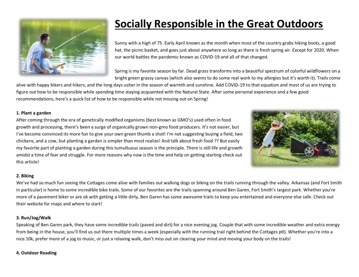 socially responsible in the great outdoors