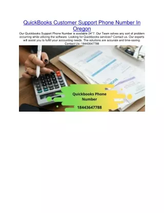 quickbooks customer support phone number