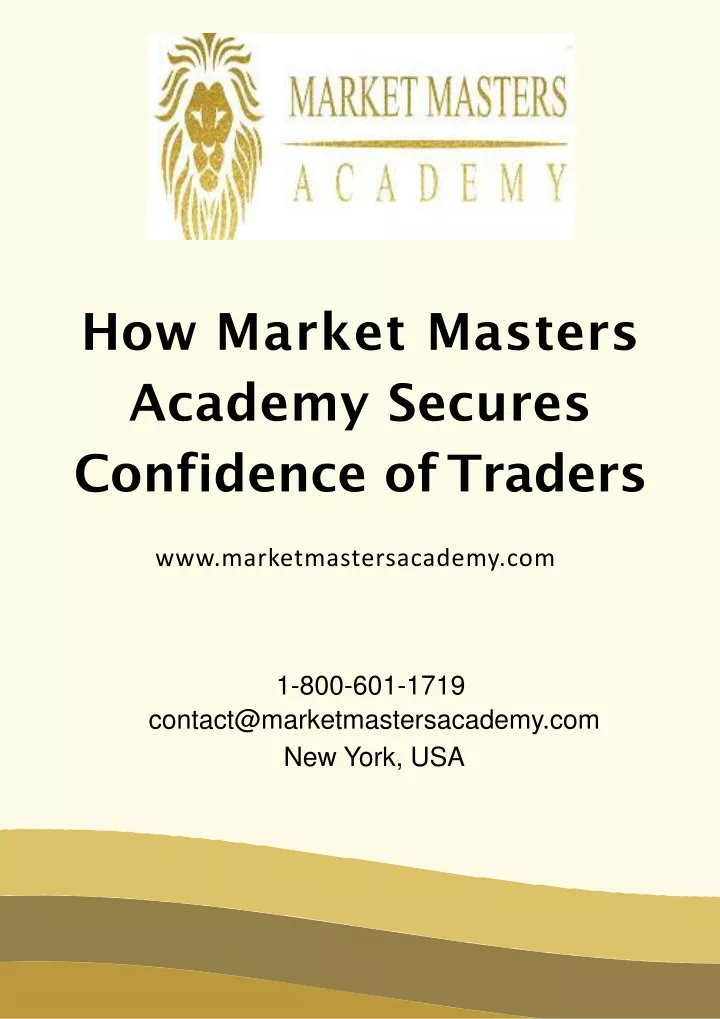 how market masters academy secures confidence
