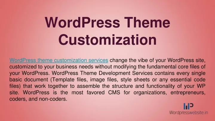 wordpress theme customization