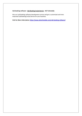 cab booking software cab booking script service