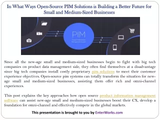 in what ways open source pim solutions
