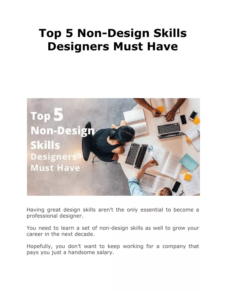 top 5 non design skills designers must have