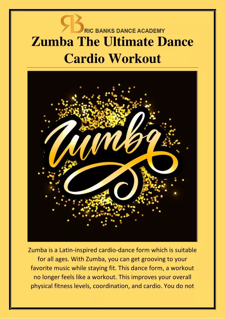 zumba the ultimate dance cardio workout
