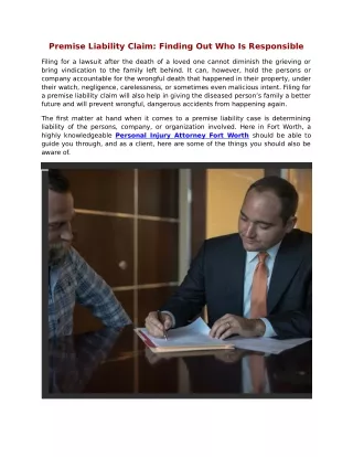 premise liability claim finding