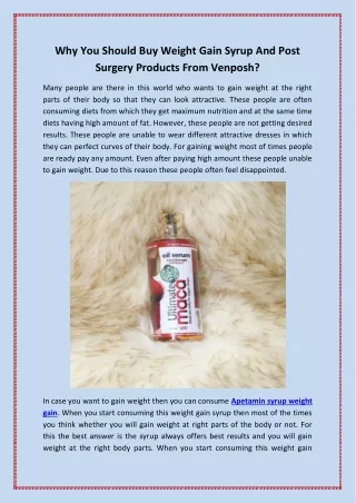 why you should buy weight gain syrup and post