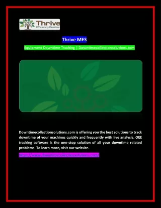 Tracking Machine Downtime | Downtimecollectionsolutions.com