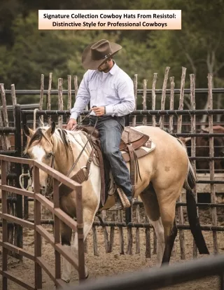 Signature Collection Cowboy Hats From Resistol: Distinctive Style for Professional Cowboys
