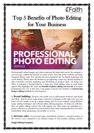 Top 5 Benefits Of Photo Editing For Your Business
