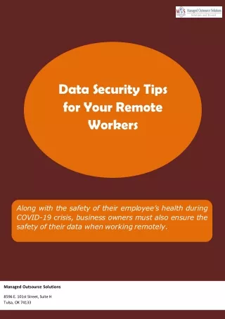 Data Security Tips for Your Remote Workers