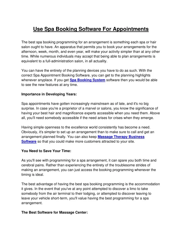 use spa booking software for appointments