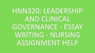 hnn320 leadership and clinical governance essay