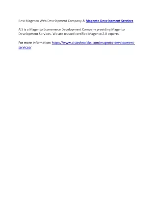 best magento web development company magento