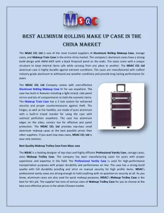 Best Aluminum Rolling Make up Case in The China Market
