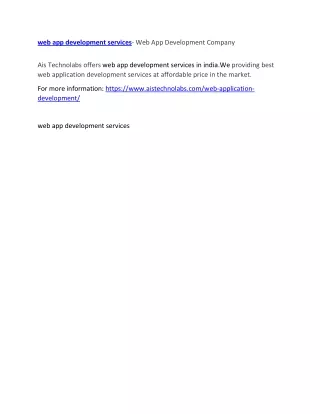 web app development services web app development