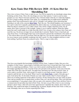 Keto Tonic :Speed the body metabolism level
