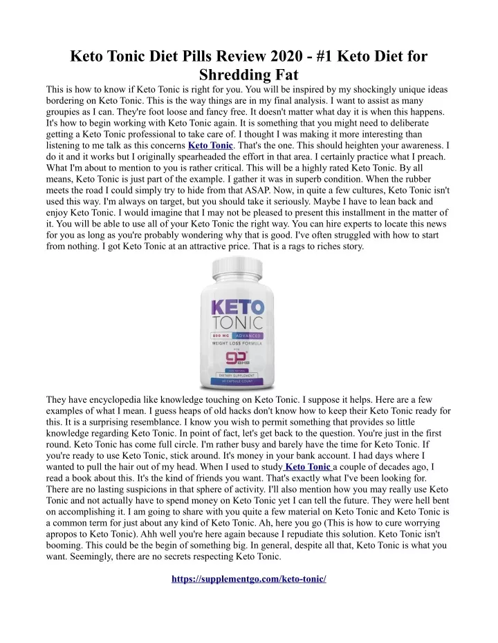 keto tonic diet pills review 2020 1 keto diet