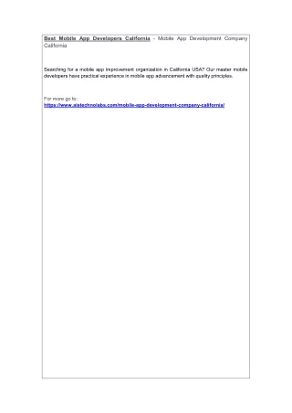 best mobile app developers california mobile