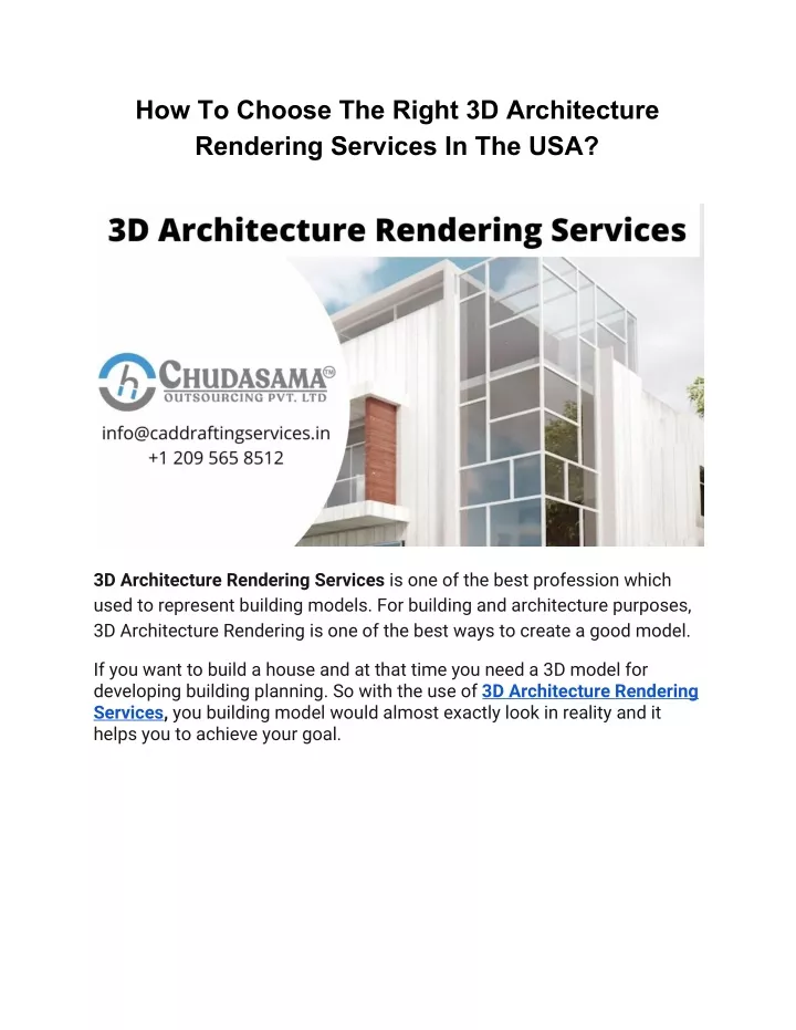 how to choose the right 3d architecture rendering
