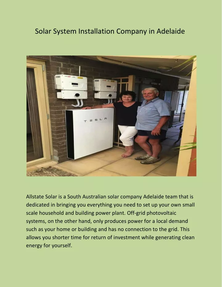 solar system installation company in adelaide