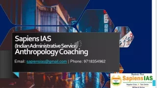 Sapiens IAS (Indian Administrative Service) Anthropology