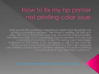 how to fix my hp printer not printing color issue