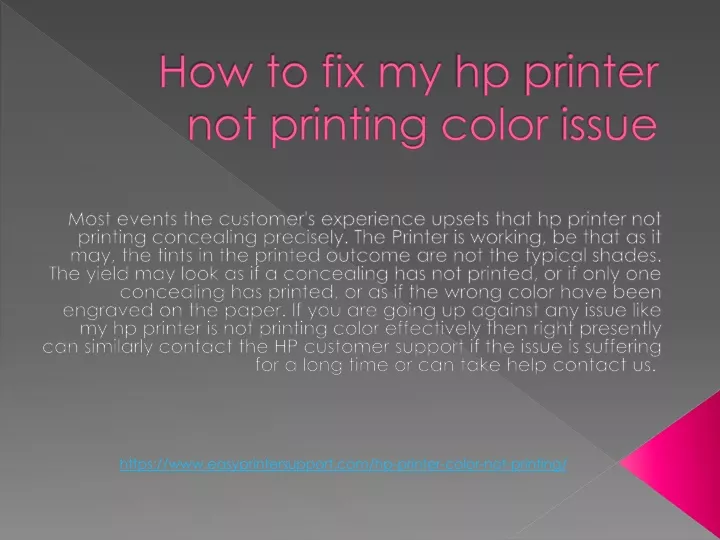 how to fix my hp printer not printing color issue