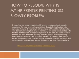 how to resolve why is my hp printer printing so slowly problem
