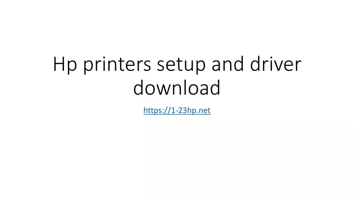 hp printers setup and driver download