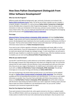 How Does Python Development Distinguish From Other Software Development?