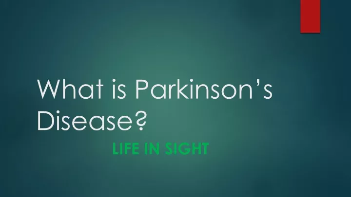 what is parkinson s disease
