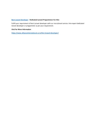 best laravel developer dedicated laravel