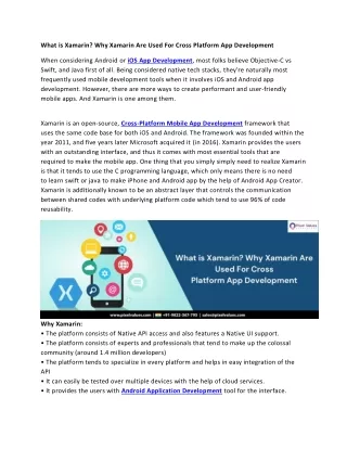 what is xamarin why xamarin are used for cross