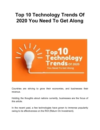 top 10 technology trends of 2020 you need
