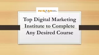 top digital marketing institute to complete any desired course