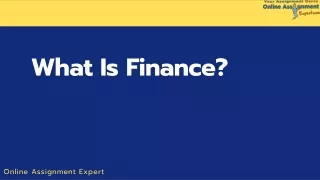 wha t is finance